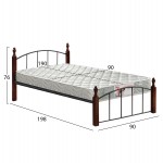 ΚΡΕΒΑΤΙ ΜΟΝΟ & ΣΤΡΩΜΑ MAKAI HM21330 ΜΕΤΑΛΛΟ & ΞΥΛΟ ΣΕ ΚΑΡΥΔΙ--ΣΤΡΩΜΑ 90x190εκ