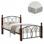 ΚΡΕΒΑΤΙ ΜΟΝΟ & ΣΤΡΩΜΑ SUZIE HM21331 ΜΕΤΑΛΛΟ & ΞΥΛΟ ΣΕ ΚΑΡΥΔΙ--ΣΤΡΩΜΑ 90x190εκ