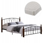 ΚΡΕΒΑΤΙ ΔΙΠΛΟ & ΣΤΡΩΜΑ SUZIE HM21332 ΜΕΤΑΛΛΟ & ΞΥΛΟ ΣΕ ΚΑΡΥΔΙ--ΣΤΡΩΜΑ 150x200εκ