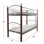 ΚΟΥΚΕΤΑ ΜΕ ΣΤΡΩΜΑΤΑ STOREY HM21334 ΜΕΤΑΛΛΟ & ΞΥΛΟ RUBBERWOOD--ΓΙΑ ΣΤΡΩΜΑΤΑ 90x190εκ.