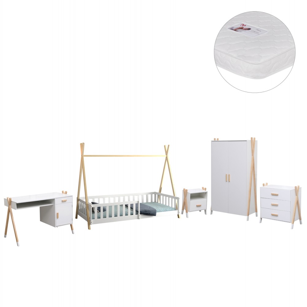 ΣΕΤ ΠΑΙΔΙΚΟΥ ΔΩΜΑΤΙΟΥ 6TMX PASCHAL HM21337 ΞΥΛΟ ΠΕΥΚΟΥ--ΜΕΛΑΜΙΝΗ-ΛΕΥΚΟ