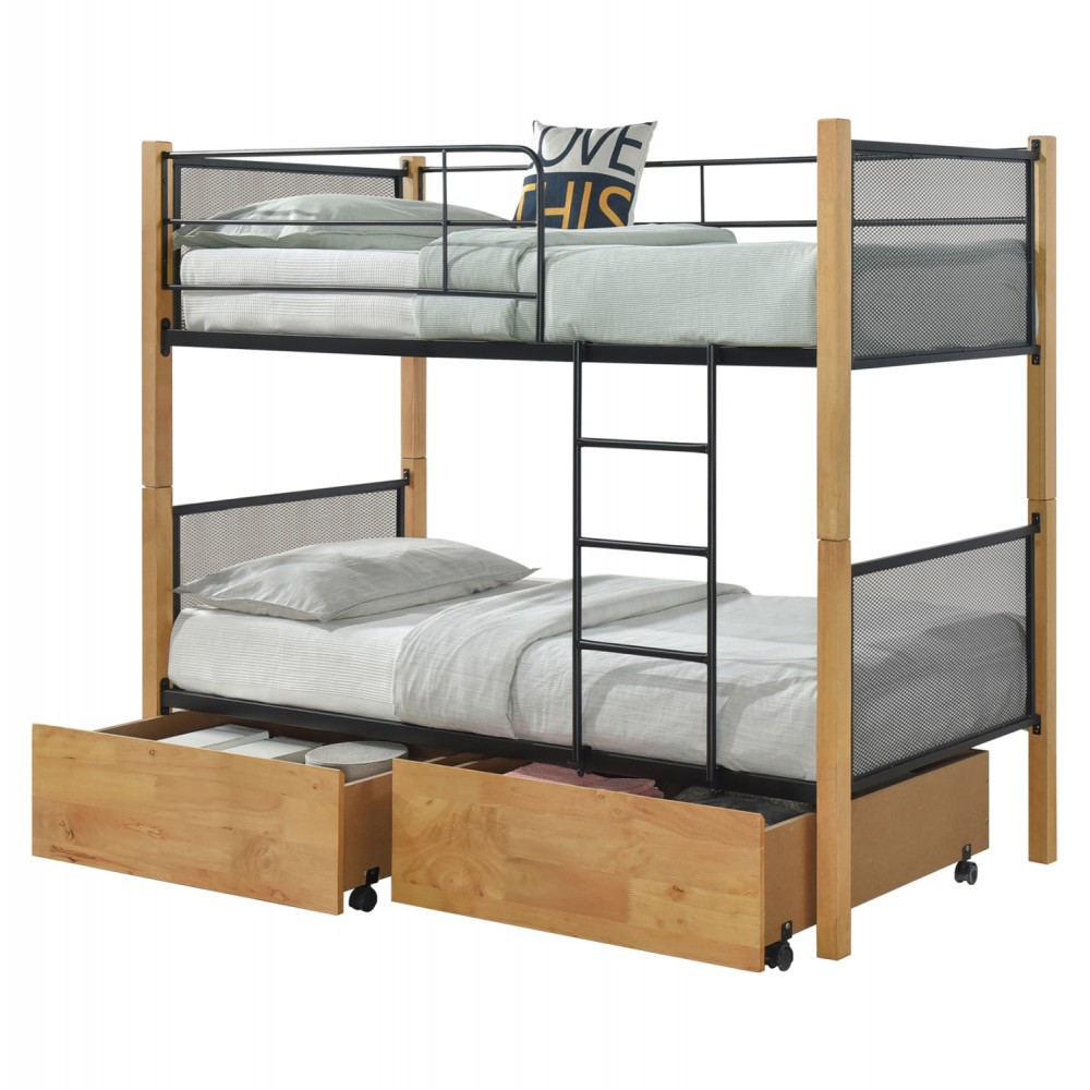 ΚΡΕΒΑΤΙ ΚΟΥΚΕΤΑ ΜΕ 2 ΕΠΙΔΑΠΕΔΙΑ ΣΥΡΤΑΡΙΑ RAYVEN HM21119.02 ΞΥΛΟ-ΜΕΤΑΛΛΟ-ΓΙΑ ΣΤΡΩΜΑΤΑ  90x190εκ