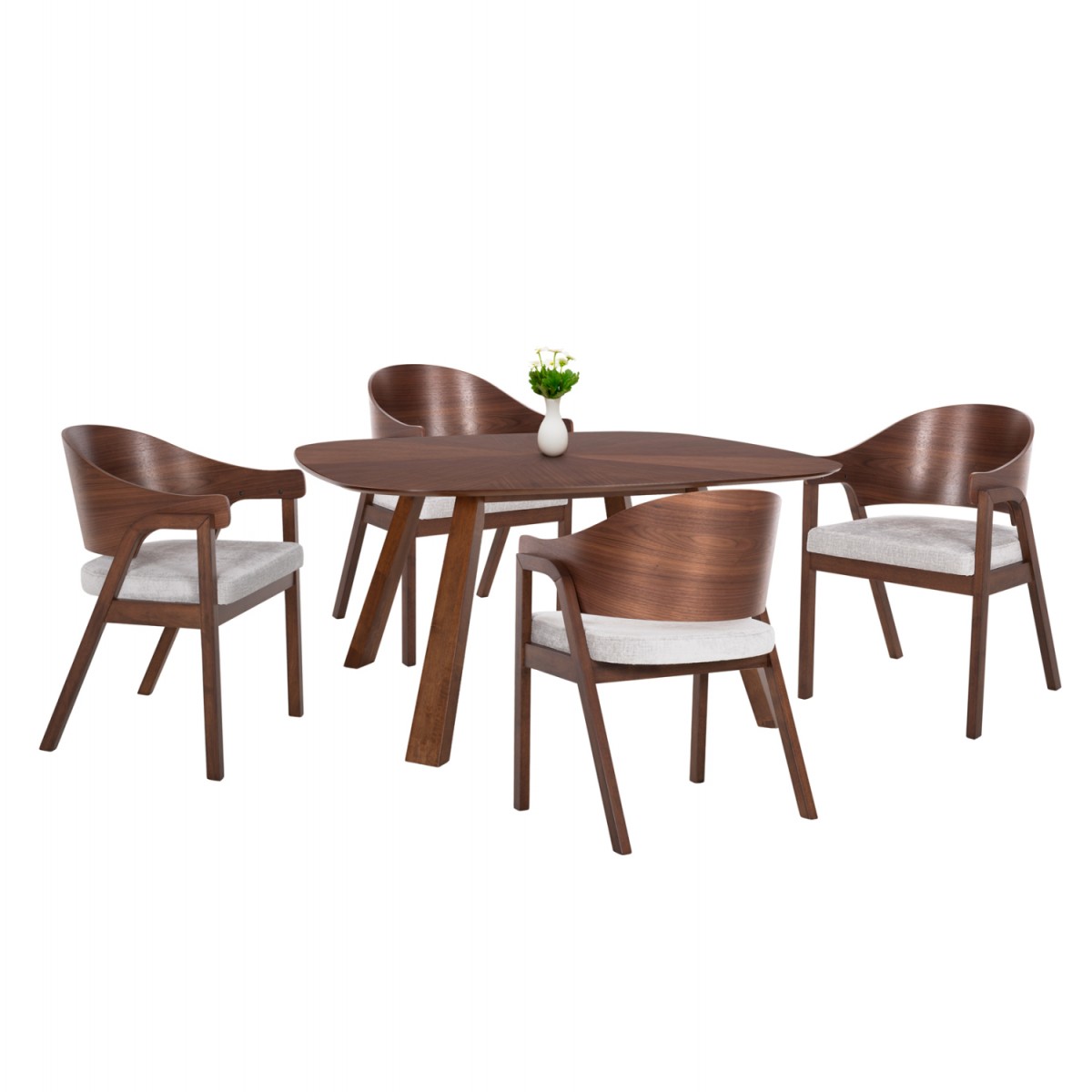 ΣΕΤ ΤΡΑΠΕΖΑΡΙΑΣ 5ΤΜΧ RINER HM21340 ΤΕΤΡΑΓΩΝΟ ΤΡΑΠΕΖΙ ΑΠΟ MDF--ΚΑΡΕΚΛΕΣ ΑΠΟ RUBBERWOOD