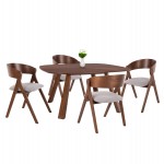 ΣΕΤ ΤΡΑΠΕΖΑΡΙΑΣ 5ΤΜΧ NEKKER HM21340.01 ΤΡΑΠΕΖΙ ΑΠΟ MDF--ΚΑΡΕΚΛΕΣ ΑΠΟ RUBBERWOOD