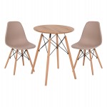 ΣΕΤ ΤΡΑΠΕΖΑΡΙΑΣ 3ΤΜΧ TWIST HM21370 ΣΤΡΟΓΓΥΛΟ ΤΡΑΠΕΖΙ Φ60 & 2 ΚΑΡΕΚΛΕΣ ΣΕ ΚΑΠΟΥΤΣΙΝΟ