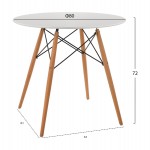 ΣΕΤ ΤΡΑΠΕΖΑΡΙΑΣ 3ΤΜΧ TWIST HM21372 ΣΤΡΟΓΓΥΛΟ ΤΡΑΠΕΖΙ Φ80 & 2 ΚΑΡΕΚΛΕΣ ΣΕ ΛΕΥΚΟ