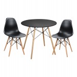 ΣΕΤ ΤΡΑΠΕΖΑΡΙΑΣ 3ΤΜΧ TWIST HM21373 ΣΤΡΟΓΓΥΛΟ ΤΡΑΠΕΖΙ Φ80 & 2 ΚΑΡΕΚΛΕΣ ΣΕ ΜΑΥΡΟ