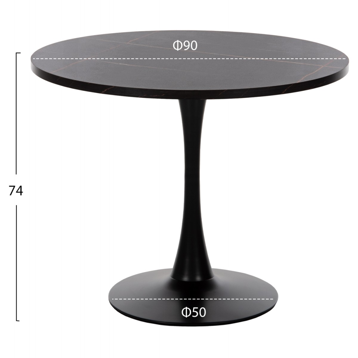 ΣΕΤ ΤΡΑΠΕΖΑΡΙΑΣ 3ΤΜΧ ROLLO HM21389 ΣΤΡΟΓΓΥΛΟ ΤΡΑΠΕΖΙ--2 ΚΑΡΕΚΛΕΣ ΣΕ ΜΑΥΡΟ