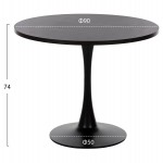 ΣΕΤ ΤΡΑΠΕΖΑΡΙΑΣ 3ΤΜΧ ROLLO HM21389 ΣΤΡΟΓΓΥΛΟ ΤΡΑΠΕΖΙ--2 ΚΑΡΕΚΛΕΣ ΣΕ ΜΑΥΡΟ