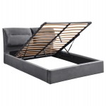 ΚΡΕΒΑΤΙ ΔΙΠΛΟ & ΣΤΡΩΜΑ KENDRA HM10720.01 ΓΚΡΙ ΒΕΛΟΥΔΟ ΜΕ ΑΠΟΘ.ΧΩΡΟ--ΓΙΑ 160x200εκ