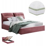 ΚΡΕΒΑΤΙ ΔΙΠΛΟ & ΣΤΡΩΜΑ KENDRA HM10830.02 ΣΑΠΙΟ ΜΗΛΟ ΒΕΛΟΥΔΟ--ΑΠΟΘ.ΧΩΡΟΣ--160x200εκ