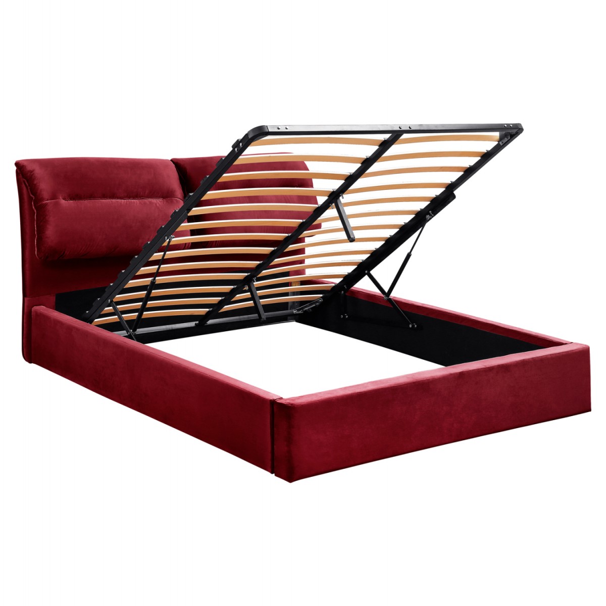 ΚΡΕΒΑΤΙ ΔΙΠΛΟ & ΣΤΡΩΜΑ KENDRA HM10720.06 ΚΟΚΚΙΝΟ ΒΟΥΡΓΟΥΝΔΙΑΣ ΒΕΛΟΥΔΟ--ΑΠΟΘ.ΧΩΡΟΣ--160x200εκ