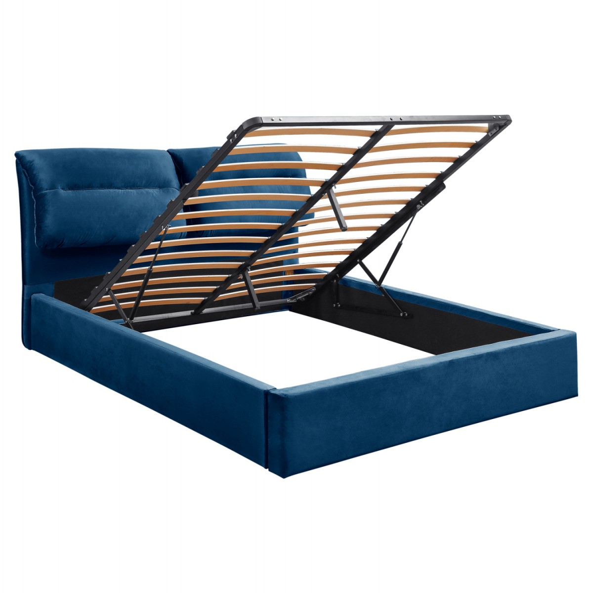 ΚΡΕΒΑΤΙ ΔΙΠΛΟ & ΣΤΡΩΜΑ KENDRA HM10831.18 ΜΠΛΕ ΒΕΛΟΥΔΟ--ΑΠΟΘ.ΧΩΡΟΣ--160x200εκ