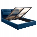 ΚΡΕΒΑΤΙ ΔΙΠΛΟ & ΣΤΡΩΜΑ KENDRA HM10831.18 ΜΠΛΕ ΒΕΛΟΥΔΟ--ΑΠΟΘ.ΧΩΡΟΣ--160x200εκ