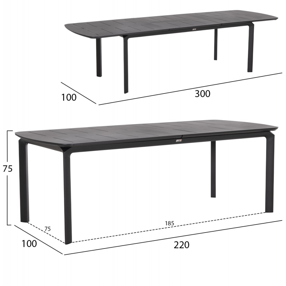 ΣΕΤ ΤΡΑΠΕΖΑΡΙΑΣ ΕΞ.ΧΩΡΟΥ 6 ΘΕΣΕΩΝ ELARA HM10726.01 ΓΚΡΙ ΑΛΟΥΜΙΝΙΟ-ΕΠΕΚΤΕΙΝΟΜΕΝΟ ΤΡΑΠΕΖΙ