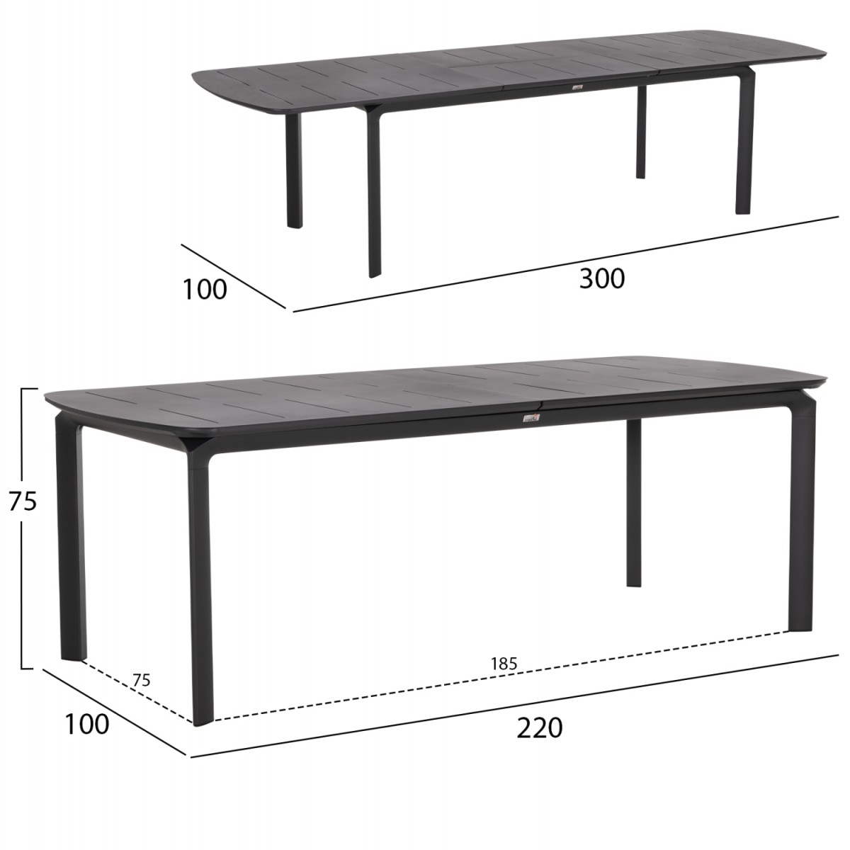 ΣΕΤ ΤΡΑΠΕΖΑΡΙΑΣ ΕΞ.ΧΩΡΟΥ 6 ΘΕΣΕΩΝ ELARA HM10726.01 ΓΚΡΙ ΑΛΟΥΜΙΝΙΟ-ΕΠΕΚΤΕΙΝΟΜΕΝΟ ΤΡΑΠΕΖΙ