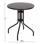 ΣΕΤ ΤΡΑΠΕΖΑΡΙΑΣ 3ΤΜΧ LINO HM10728.03-- 2 ΜΕΤΑΛ. ΚΑΡΕΚΛΕΣ--ΣΤΡΟΓΓΥΛΟ ΤΡΑΠΕΖΙ Φ60εκ ΜΑΥΡΟ