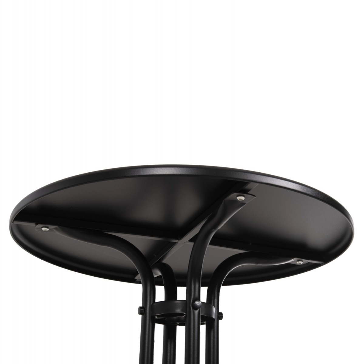 ΣΕΤ ΤΡΑΠΕΖΑΡΙΑΣ 3ΤΜΧ LINO HM10728.03-- 2 ΜΕΤΑΛ. ΚΑΡΕΚΛΕΣ--ΣΤΡΟΓΓΥΛΟ ΤΡΑΠΕΖΙ Φ60εκ ΜΑΥΡΟ