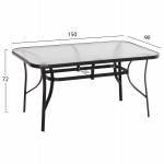 ΣΕΤ ΤΡΑΠΕΖΑΡΙΑΣ 5ΤΜΧ BRUNO HM10729.03 ΚΑΡΕΚΛΕΣ ΜΕΤΑΛΛΙΚΕΣ & ΤΡΑΠΕΖΙ 150x90εκ ΜΑΥΡΟ