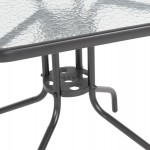 ΣΕΤ ΤΡΑΠΕΖΑΡΙΑΣ 3ΤΜΧ FIGO HM10730.01-- 2 ΚΑΡΕΚΛΕΣ & ΤΕΤΡΑΓΩΝΟ ΤΡΑΠΕΖΙ 60x60εκ ΓΚΡΙ