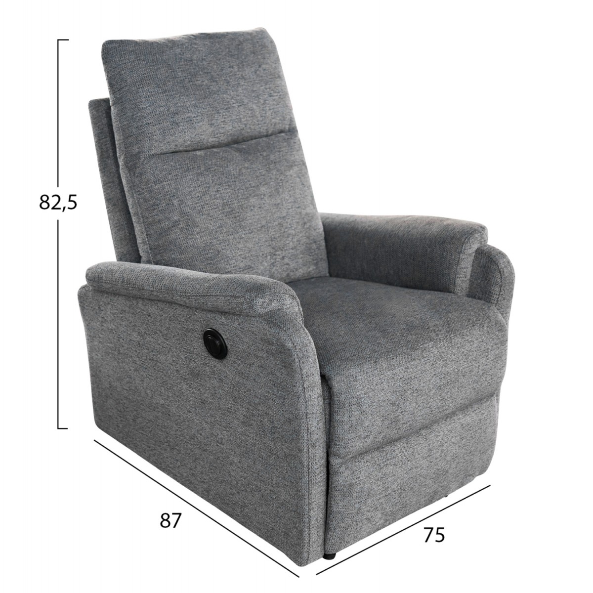 ΣΕΤ ΚΑΝΑΠΕΣ-ΠΟΛΥΘΡΟΝΑ RELAX SYNTHIA HM10735.03 ΓΚΡΙ ΥΦΑΣΜΑ-ΗΛ.ΑΝΑΚΛΙΣΗ [L]