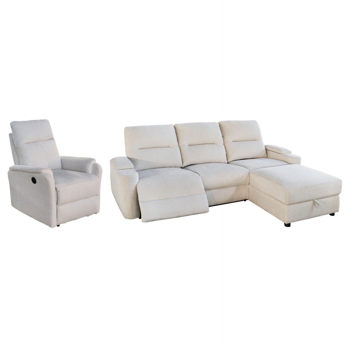 ΣΕΤ ΚΑΝΑΠΕΣ-ΠΟΛΥΘΡΟΝΑ RELAX SYNTHIA HM10736.01 ΜΠΕΖ ΥΦΑΣΜΑ-ΗΛ.ΑΝΑΚΛΙΣΗ [R]
