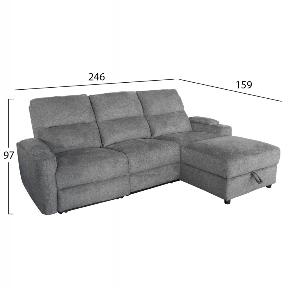 ΣΕΤ ΚΑΝΑΠΕΣ-ΠΟΛΥΘΡΟΝΑ RELAX SYNTHIA HM10736.03 ΓΚΡΙ ΥΦΑΣΜΑ-ΗΛ.ΑΝΑΚΛΙΣΗ [R]