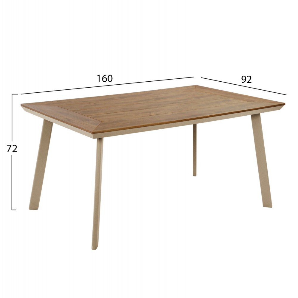 ΣΕΤ ΤΡΑΠΕΖΑΡΙΑΣ TABER HM10737.04 ΤΡΑΠΕΖΙ & 6 ΠΟΛΥΘΡΟΝΕΣ-ΑΛΟΥΜΙΝΙΟ & POLYWOOD-ΣΑΜΠΑΝΙ