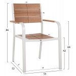 ΣΕΤ ΤΡΑΠΕΖΑΡΙΑΣ TABER HM10737.01 ΤΡΑΠΕΖΙ & 6 ΠΟΛΥΘΡΟΝΕΣ-ΑΛΟΥΜΙΝΙΟ & POLYWOOD-ΛΕΥΚΟ