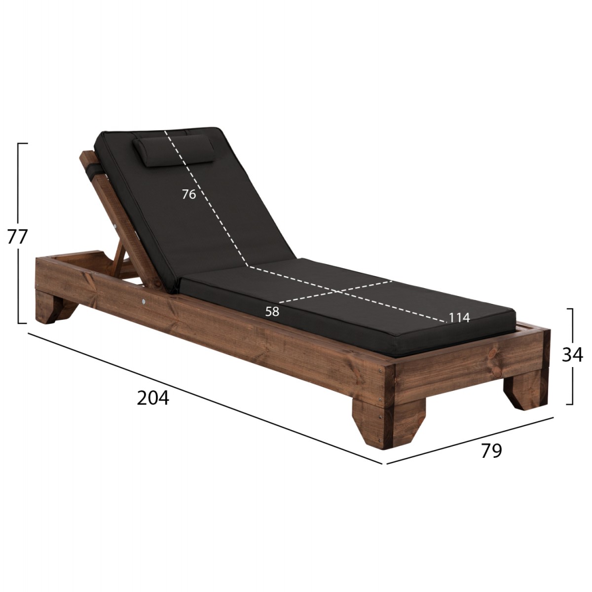 ΞΑΠΛΩΣΤΡΑ ΚΟΡΙΝΟΣ HM10772.05T ΞΥΛΟ ΠΕΥΚΟΥ ΚΑΡΥΔΙ--ΜΑΞΙΛΑΡΙ ΜΑΥΡΟ 79x204x77Υεκ