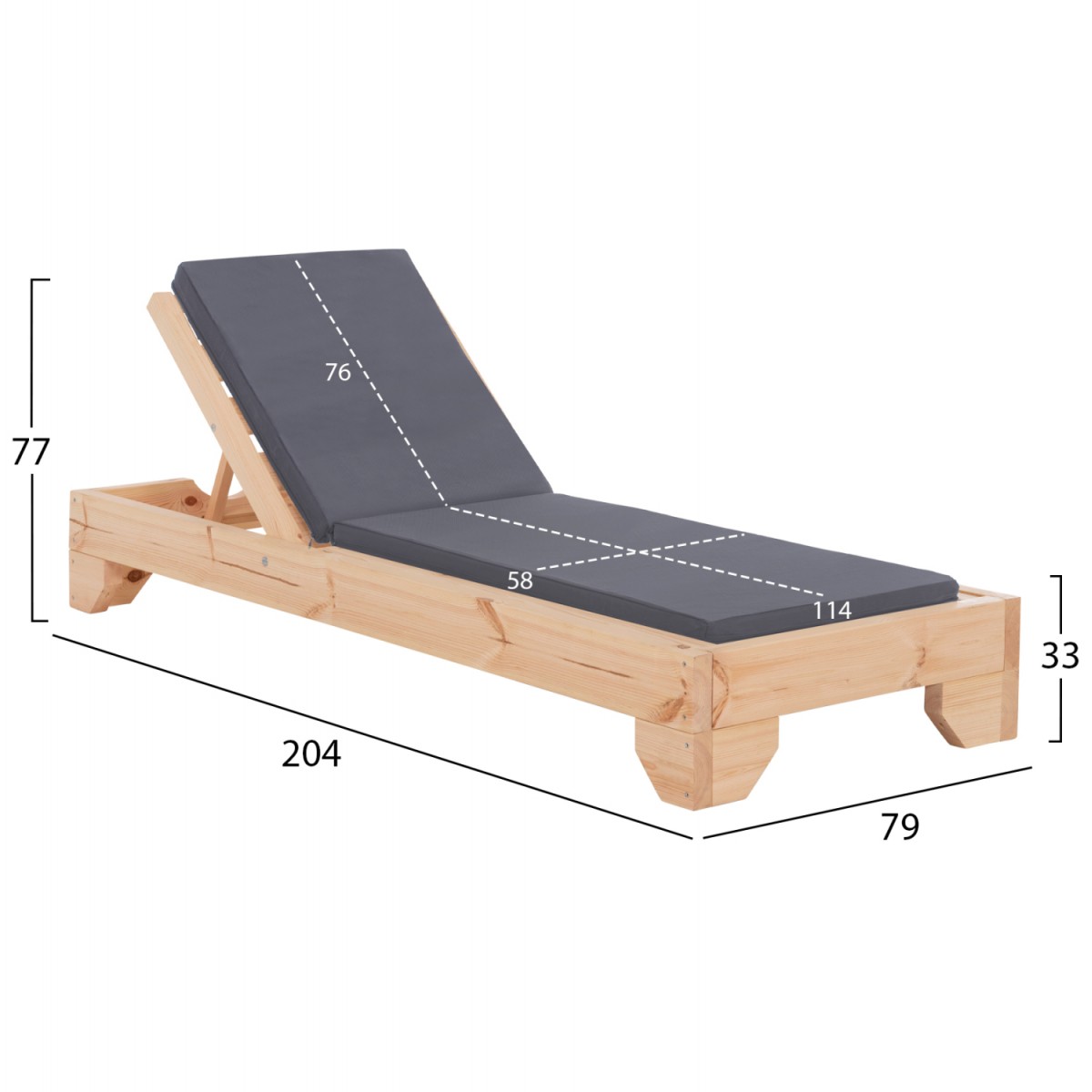 ΞΑΠΛΩΣΤΡΑ ΜΕ ΜΑΞΙΛΑΡΙ ΚΟΡΙΝΟΣ HM10775.30T ΞΥΛΟ ΠΕΥΚΟΥ--TEXTILENE ΓΚΡΙ 79x204x77Υεκ