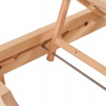 ΞΑΠΛΩΣΤΡΑ ΜΕ ΜΑΞΙΛΑΡΙ ΚΟΡΙΝΟΣ HM10775.30T ΞΥΛΟ ΠΕΥΚΟΥ--TEXTILENE ΓΚΡΙ 79x204x77Υεκ