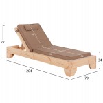 ΞΑΠΛΩΣΤΡΑ ΜΕ ΜΑΞΙΛΑΡΙ ΚΟΡΙΝΟΣ HM10776.04T ΞΥΛΟ ΠΕΥΚΟΥ--TEXTILENE ΣΕ ΜΟΚΑ 79x204x77Υ