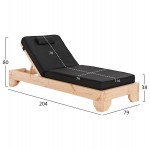 ΞΑΠΛΩΣΤΡΑ ΜΕ ΜΑΞΙΛΑΡΙ ΚΟΡΙΝΟΣ HM10777.05T ΞΥΛΟ ΠΕΥΚΟΥ--TEXTILENE ΜΑΥΡΟ 79x204x80Υεκ