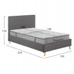 ΚΡΕΒΑΤΙ ΗΜΙΔΙΠΛΟ ΜΕ ΣΤΡΩΜΑ MAYLIN HM10758.10 ΓΚΡΙ ΥΦΑΣΜΑ--ΣΤΡΩΜΑ 120Χ200εκ