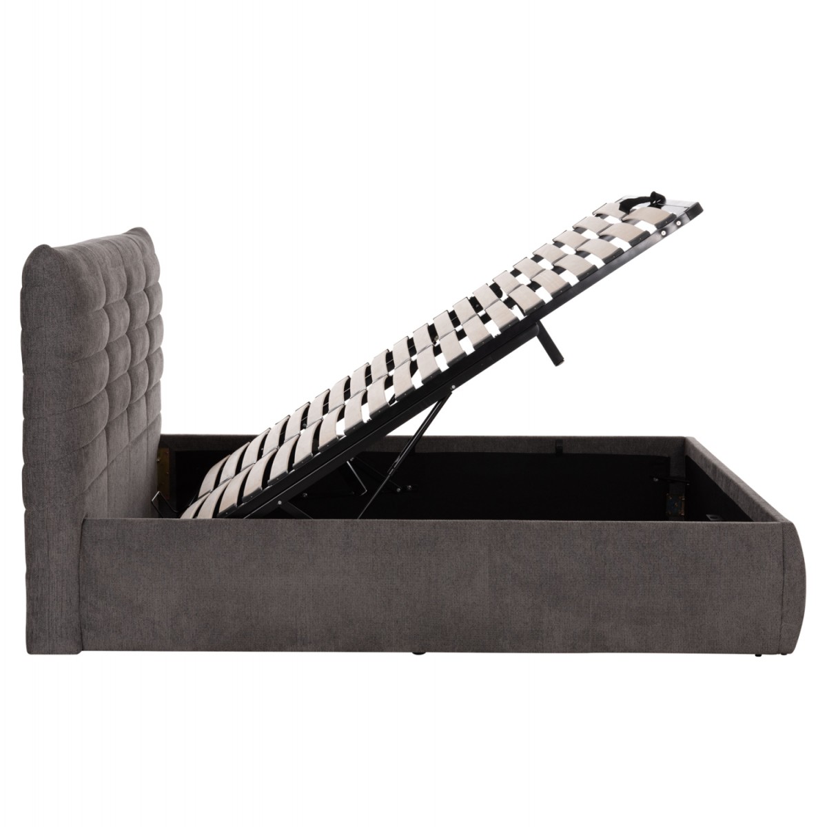 ΚΡΕΒΑΤΙ ΔΙΠΛΟ & ΣΤΡΩΜΑ SANDRA HM10770 ΓΚΡΙ ΥΦΑΣΜΑ ΜΕ ΑΠΟΘ.ΧΩΡΟ--ΓΙΑ 160x200εκ