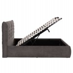 ΚΡΕΒΑΤΙ ΔΙΠΛΟ & ΣΤΡΩΜΑ SANDRA HM10770 ΓΚΡΙ ΥΦΑΣΜΑ ΜΕ ΑΠΟΘ.ΧΩΡΟ--ΓΙΑ 160x200εκ