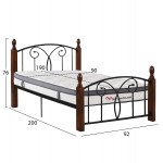 ΚΡΕΒΑΤΙ & ΣΤΡΩΜΑ SUZIE HM10800 ΜΕΤΑΛΛΟ & RUBBERWOOD ΣΚΟΥΡΟ ΚΑΡΥΔΙ--ΣΤΡΩΜΑ 90Χ190εκ