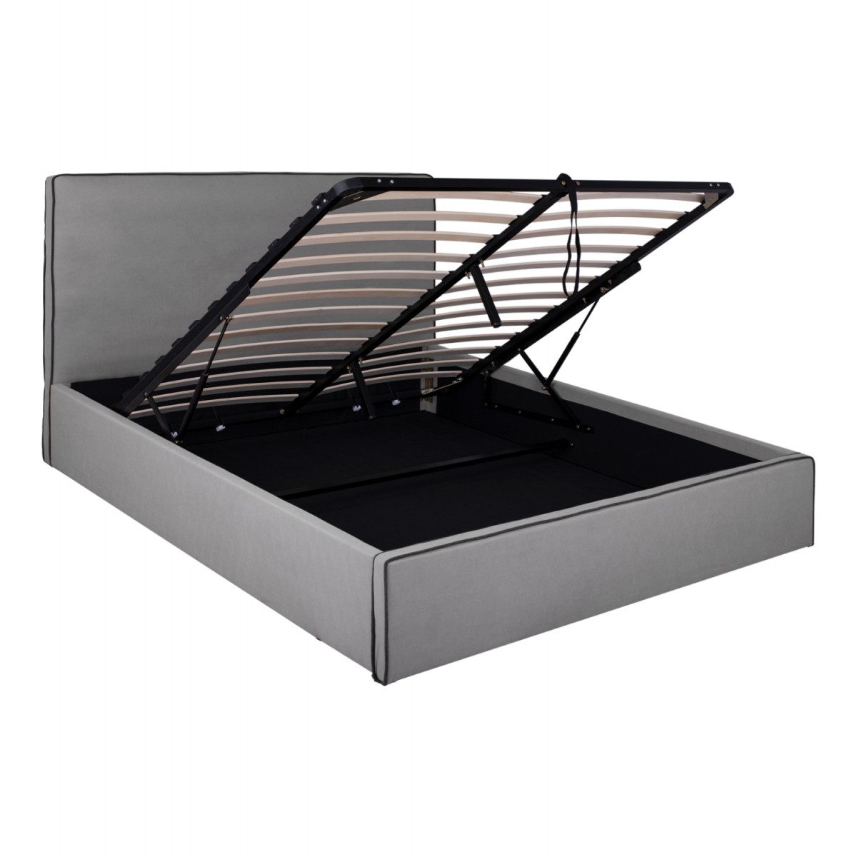 ΚΡΕΒΑΤΙ ΜΕ ΣΤΡΩΜΑ & ΑΠΟΘ.ΧΩΡΟ ALLIE HM10805.01 ΓΚΡΙ ΥΦΑΣΜΑ--ΣΤΡΩΜΑ 160Χ200εκ
