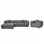 ΣΕΤ ΚΑΝΑΠΕΣ ΓΩΝΙΑ (ΑΡΙΣΤΕΡΗ)-ΠΟΛΥΘΡΟΝΑ LOUNGE LYKKE HM10820.01L ΓΚΡΙ ΥΦΑΣΜΑ