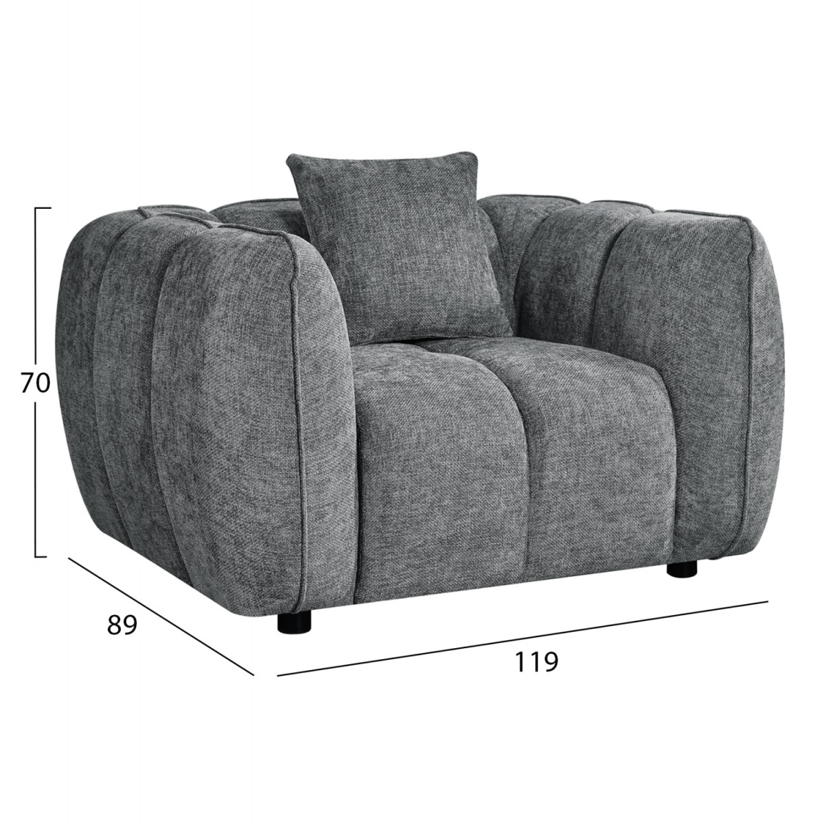 ΣΕΤ ΚΑΝΑΠΕΣ ΓΩΝΙΑ (ΑΡΙΣΤΕΡΗ)-ΠΟΛΥΘΡΟΝΑ LOUNGE LYKKE HM10820.01L ΓΚΡΙ ΥΦΑΣΜΑ