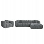 ΣΕΤ ΚΑΝΑΠΕΣ ΓΩΝΙΑ (ΔΕΞΙΑ)-ΠΟΛΥΘΡΟΝΑ LOUNGE LYKKE HM10820.01R ΓΚΡΙ ΥΦΑΣΜΑ