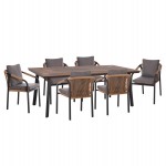 ΣΕΤ ΤΡΑΠΕΖΑΡΙΑΣ 7ΤΜΧ MAERLY HM10826.13 ΑΛΟΥΜΙΝΙΟ & ΜΑΞΙΛΑΡΙΑ ΣΚΟΥΡΟ ΓΚΡΙ--POLYWOOD