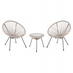 ΣΕΤ ΕΞΩΤΕΡΙΚΟΥ ΧΩΡΟΥ 3ΤΜΧ ACAPULCO HM11861.03 P.E.RATTAN ΕΚΡΟΥ-ΜΕΤΑΛΛΟ ΣΕ ΜΑΥΡΟ