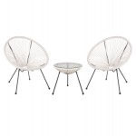ΣΕΤ ΕΞΩΤΕΡΙΚΟΥ ΧΩΡΟΥ 3ΤΜΧ ACAPULCO HM11861.12 P.E.RATTAN ΛΕΥΚΟ-ΜΕΤΑΛΛΟ ΣΕ ΜΑΥΡΟ