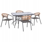 ΣΕΤ ΤΡΑΠΕΖΑΡΙΑΣ 5ΤΜΧ ADAM HM10859.01 ΚΑΡΕΚΛΕΣ ΜΕΤΑΛΛΙΚΕΣ & ΤΡΑΠΕΖΙ 120x70εκ ΓΚΡΙ