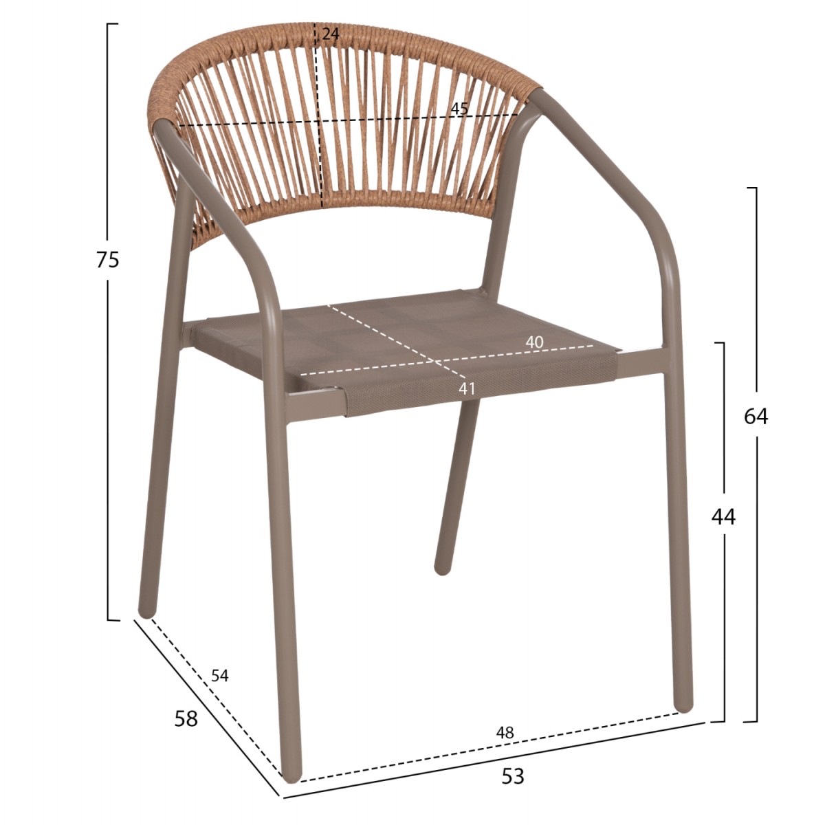 ΣΕΤ ΤΡΑΠΕΖΑΡΙΑΣ 5ΤΜΧ ADAM HM10727.04 ΚΑΡΕΚΛΕΣ ΜΕΤΑΛΛΙΚΕΣ & ΤΡΑΠΕΖΙ 110x60εκ ΣΑΜΠΑΝΙ