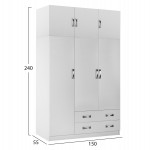 ΣΕΤ ΚΡΕΒΑΤΟΚΑΜΑΡΑΣ 6ΤΜΧ CARLY HM10884.05 ΜΕΛΑΜΙΝΗ ΛΕΥΚΗ-ΥΦΑΣΜΑ ΓΚΡΙ