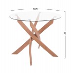 ΣΕΤ ΤΡΑΠΕΖΑΡΙΑΣ 5ΤΜΧ ΕΣ.ΧΩΡΟΥ JAFARU HM10885.12 ΣΤΡΟΓΓΥΛΟ ΤΡΑΠΕΖΙ Φ90 & 4 ΚΑΡΕΚΛΕΣ--ΜΠΕΖ