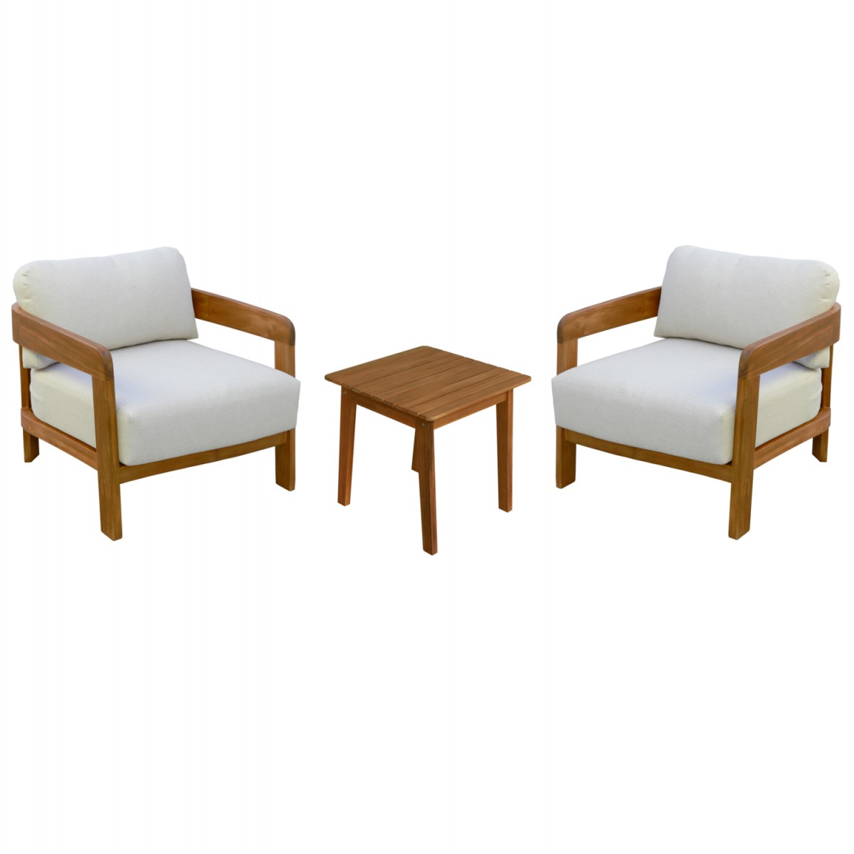 LOUNGE ΣΕΤ SOLARA HM10892 ΤΡΑΠΕΖΑΚΙ & 2 ΠΟΛΥΘΡΟΝΕΣ--ΞΥΛΟ ΑΚΑΚΙΑΣ--ΕΚΡΟΥ ΜΑΞΙΛΑΡΙΑ